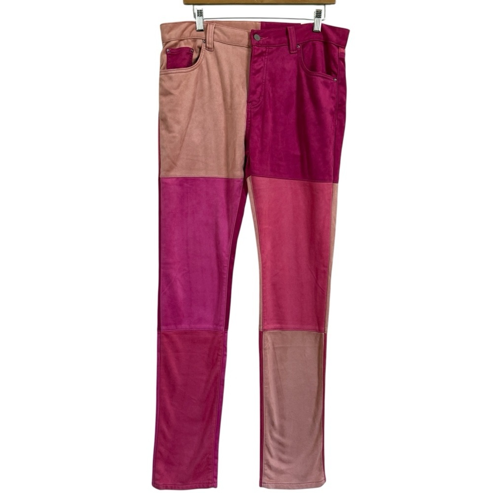 MNML NWT D354 PATCHWORK STRAIGHT MEN’S PANTS PINK SIZE 33 - Picture 4 of 14